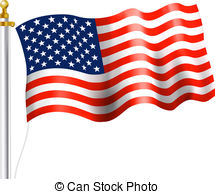 Waving american flag clip art