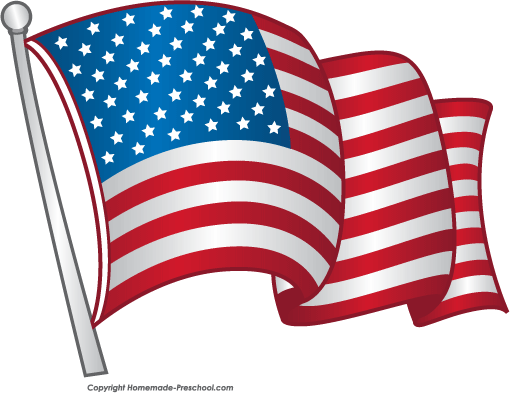 American Flag Clipart Black A - American Clipart