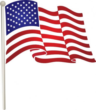 American flag clipart black a - American Flag Clip Art Vector