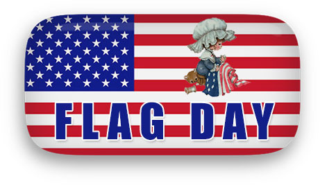 American flag with Betsy Ross - Flag Day Clipart
