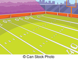 ... American Football Stadium. Cartoon Background. Vector.