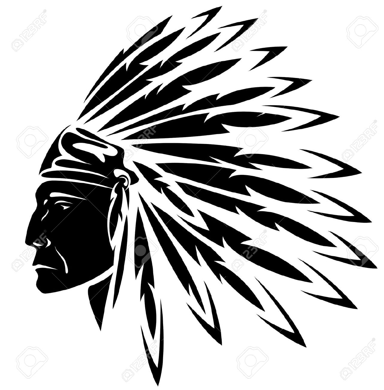 ... american indians clipart; vector red indian chief ...