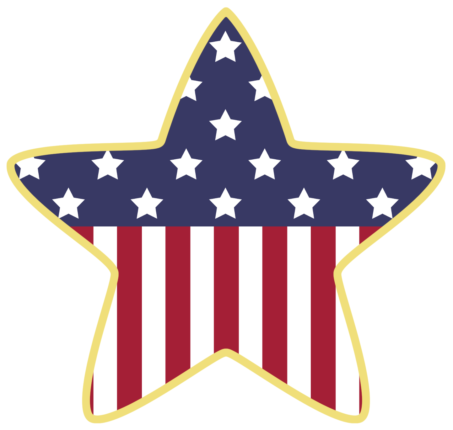 American Star Decoration PNG  - American Clipart