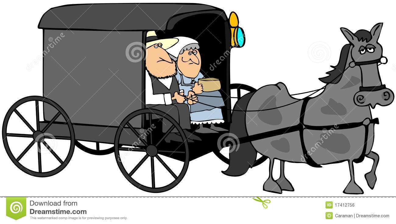 Amish Couple In A Buggy Royalty Free Stock Image