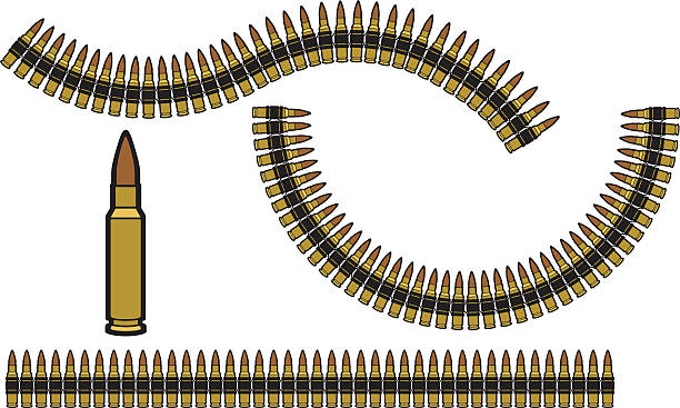 Set of gun bullets and ammuni