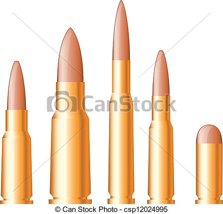 Set of gun bullets and ammuni - Ammunition Clipart