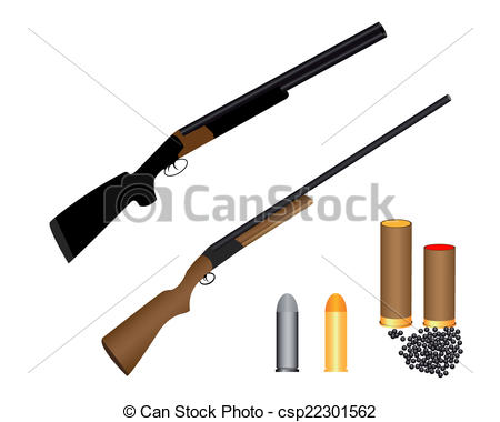 two guns for hunting ammuniti - Ammunition Clipart
