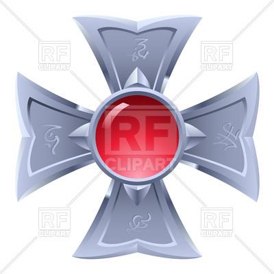Amulet - cross with red preci - Amulet Clipart