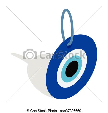 Evil eye, Turkish amulet icon, isometric 3d style - csp37826669