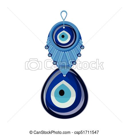 Turkish traditional glass amulet boncuk, evil eye, isolated. - csp51711547