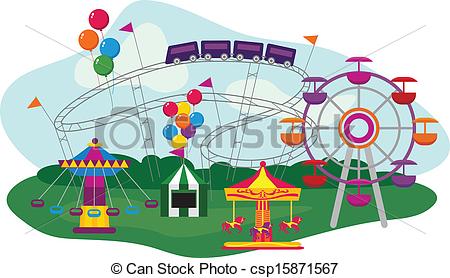 ... Amusement Park - Illustration of an Amusement Park, isolated.
