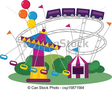 ... Amusement Park - Illustration of an Amusement Park, isolated.