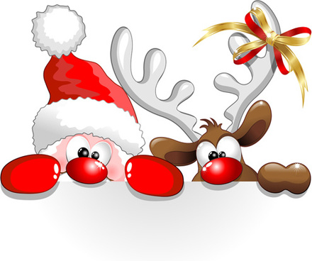 amusing christmas santa claus - Clip Art Reindeer