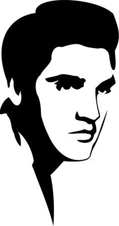 An Elvis Presley stencil, made with black spray paint.