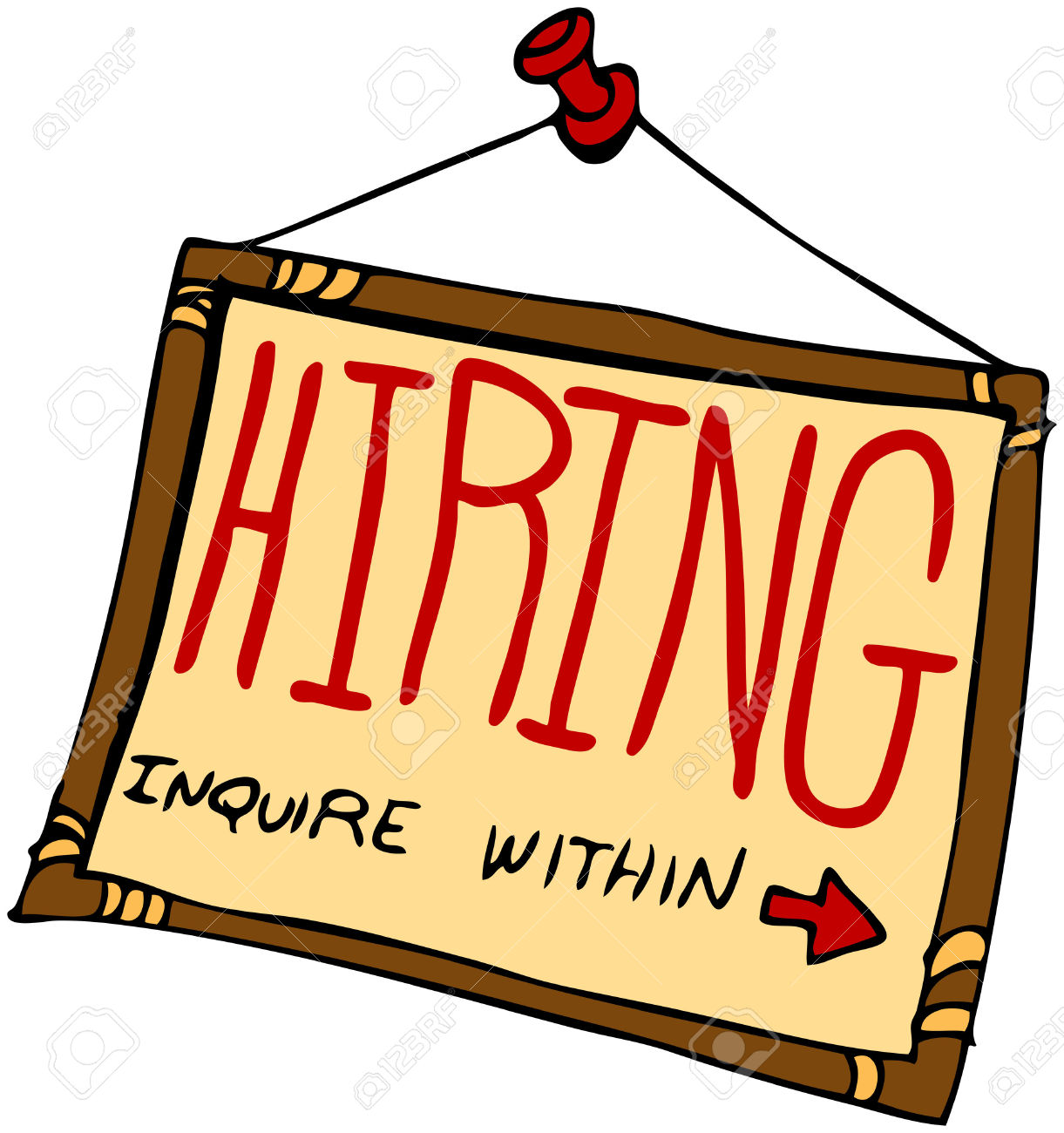 An image of a hiring sign . - Wanted Clipart