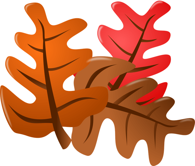 An orange, red, and brown fal - Fall Leaves Clip Art