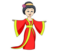 ancient china female wearing  - Chinese Clipart