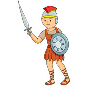 Ancient roman soldier with sw - Roman Clip Art