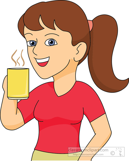 And Beverage Clipart Girl Drinking Coffee 831 Classroom Clipart