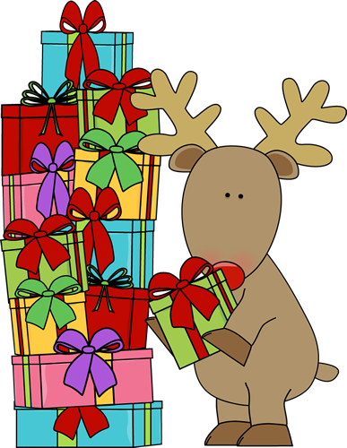 And Christmas Gifts Clip Art Reindeer And Christmas Gifts Image