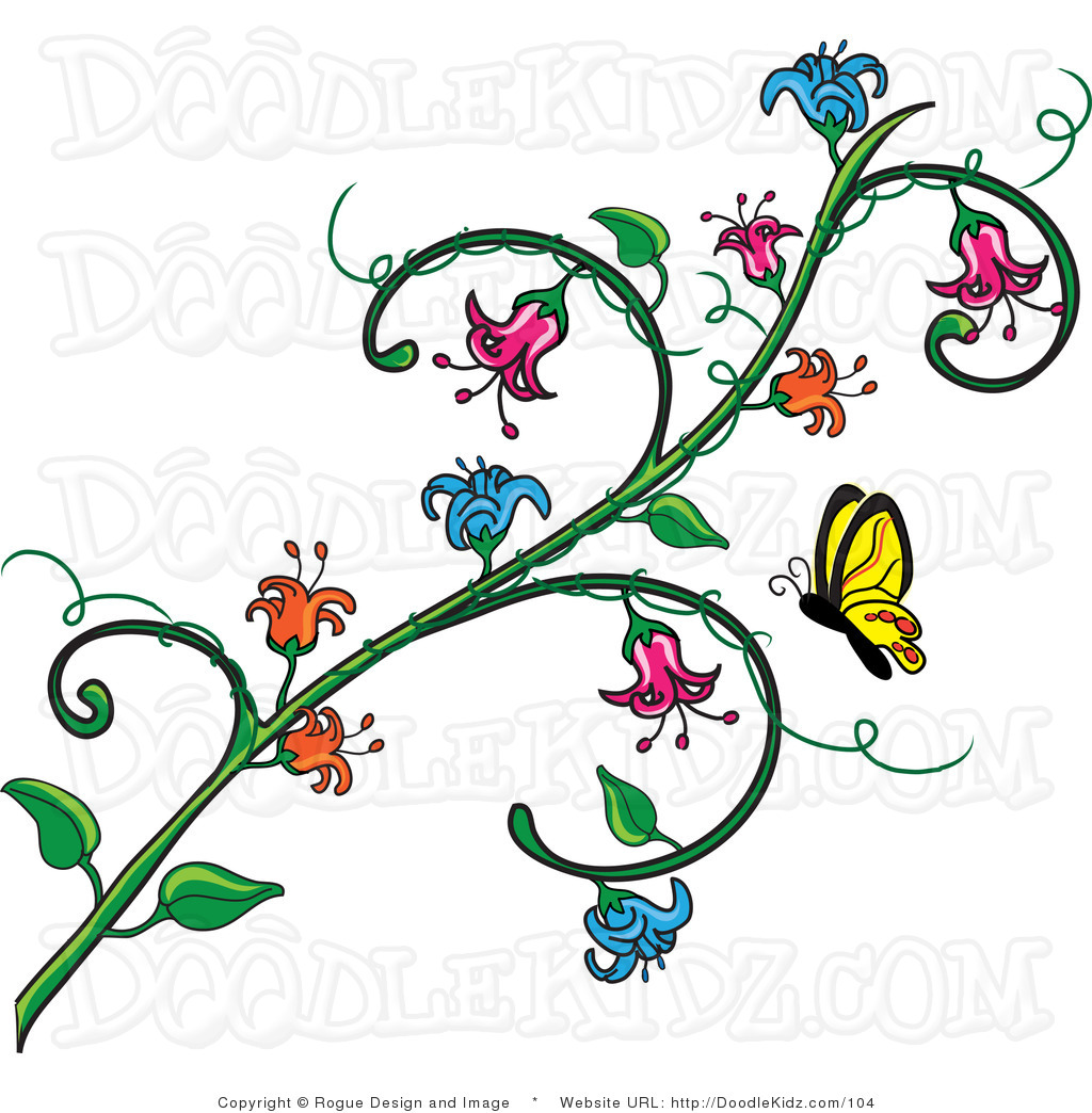 Flower vine clip art Free vec