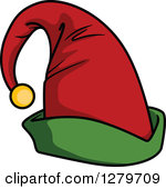 And Red Christmas Elf Hat . - Elf Hat Clipart