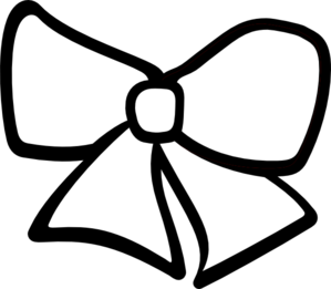 Black and white present bow .