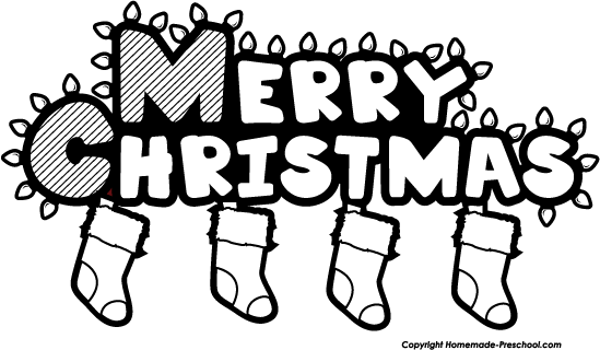 And White Christmas Black And White Cli Of Merry Christmas Stocking