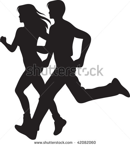 And Woman Running Clipart .