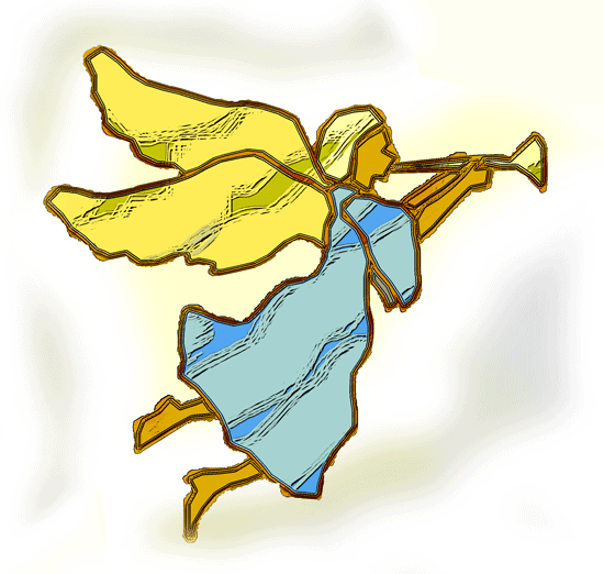 Angel of God with Trumpet - Christian Christmas Clip Art
