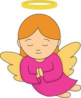 angel with halo praying clipart. Size: 62 Kb