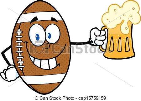 Angry Flaming Football Ball Clipartby HitToon1/64; Football Ball Holding A Beer - Smiling American Football.