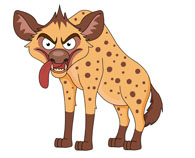 angry looking hyena cartoon style clipart. Size: 58 Kb