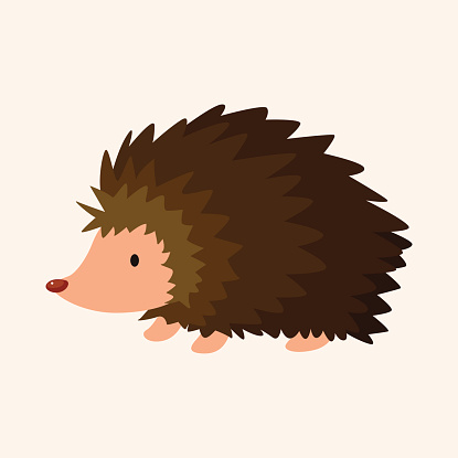 animal Hedgehog cartoon theme elements vector art illustration