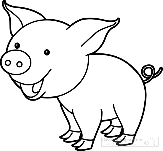Black And White Pig Clipart