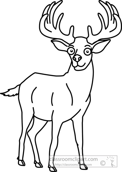 Animals Elk 1029 Outline Classroom Clipart