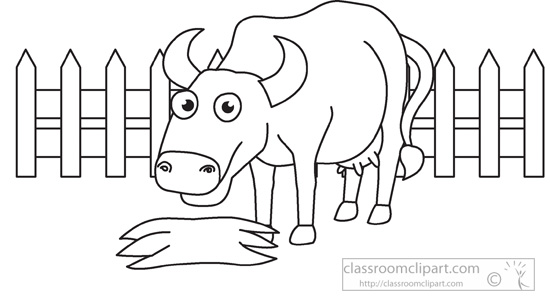 Animals Farm Animal Cow Black White Outline 956 Classroom Clipart