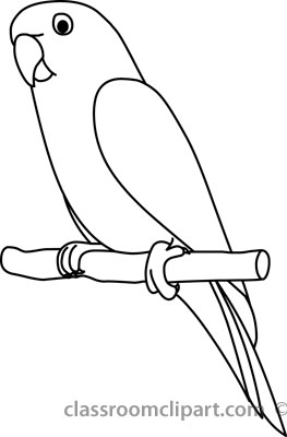 Animals Parrot 2 Outline 22212 Classroom Clipart
