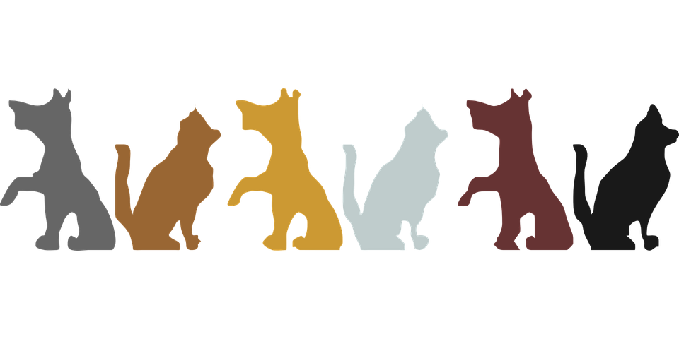 Clip Art of Dog and Cat Toget