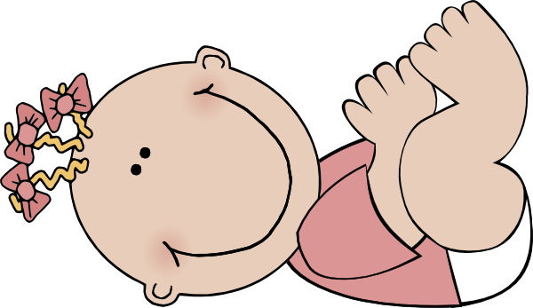 CLIPART BABY GIRL WITH TEDDY 