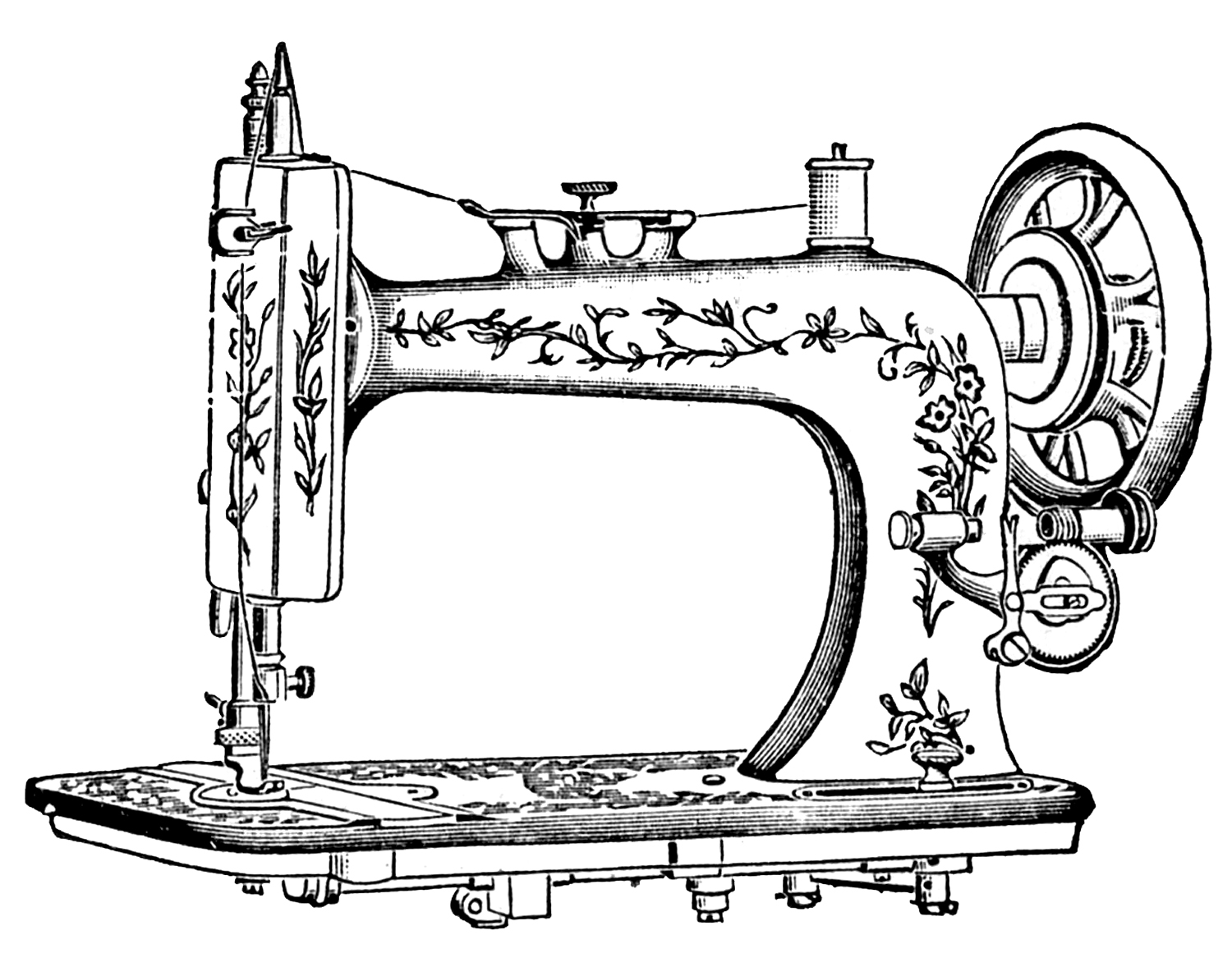 Antique Clip Art u2013 Pretty - Sewing Machine Clip Art