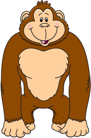 Crazy cute monkey sign illust