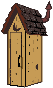 Cartoon outhouse with toilet 