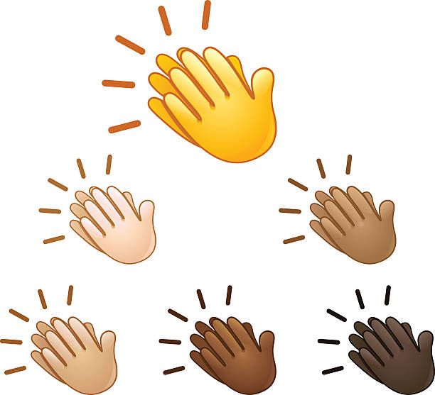 Clapping hands sign emoji vector art illustration