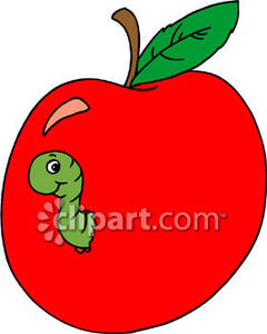 apple worm clip art - Apple With Worm Clip Art