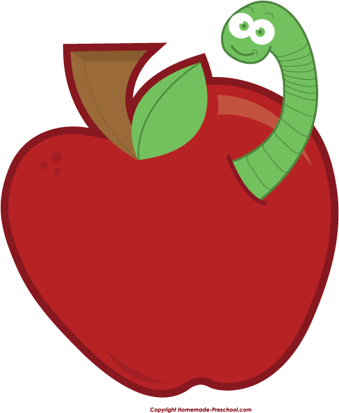 apple worm clip art - Apple With Worm Clip Art