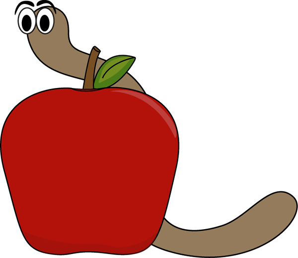 Apple With Worm clip art