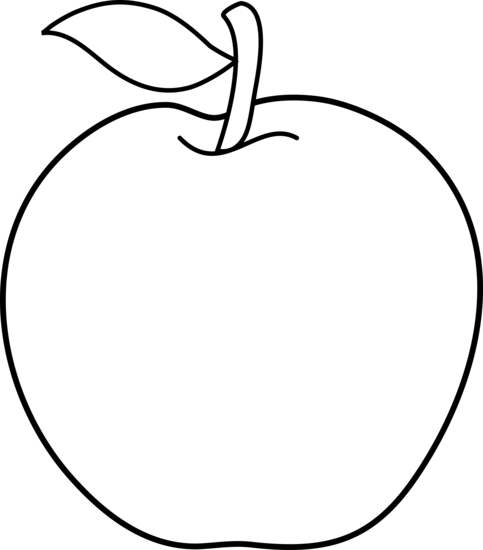 Apple Black and White Food Clipart