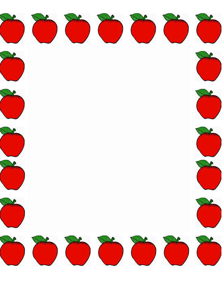 teacher apple border clipart