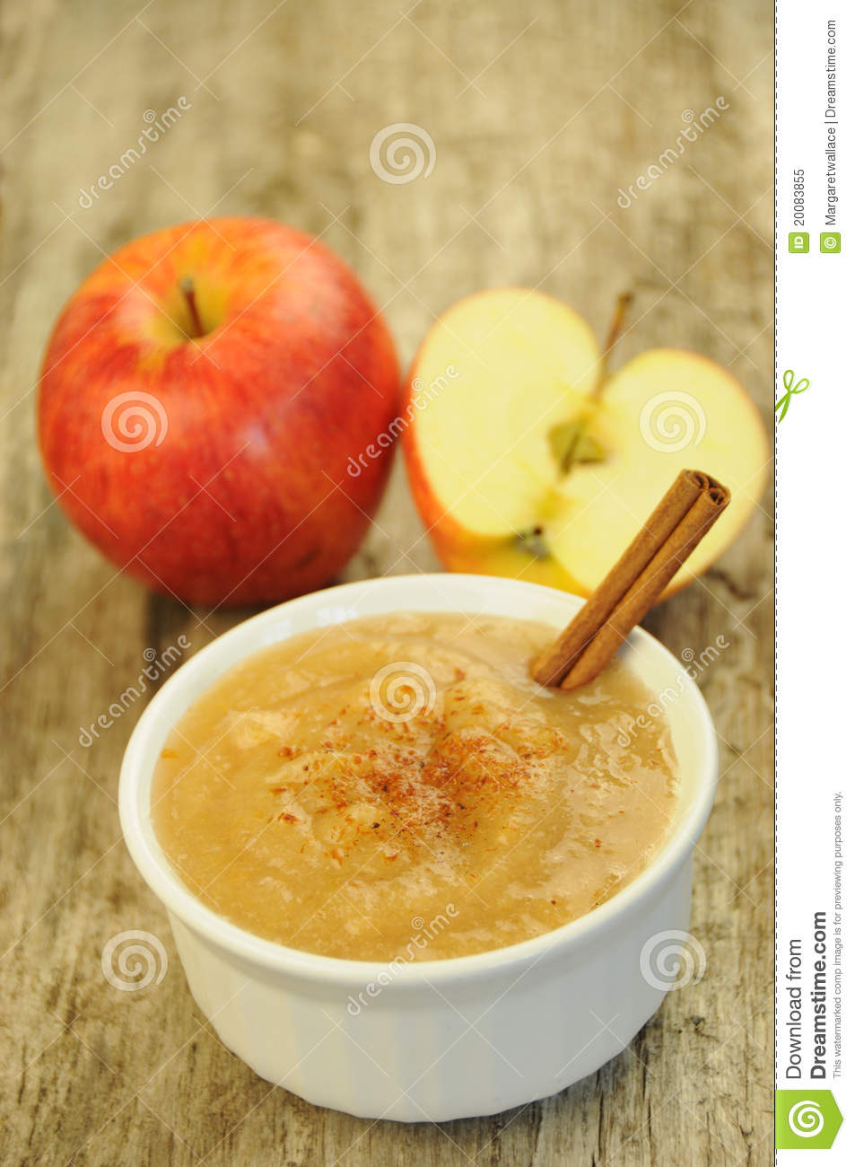 Apple Sauce With A Spoon In A